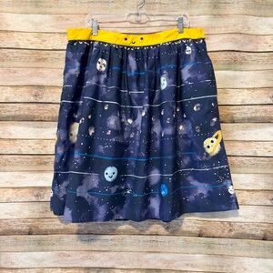 ModCloth Women's Planet Solar System Galaxy Science A Line Skirt Size 1X